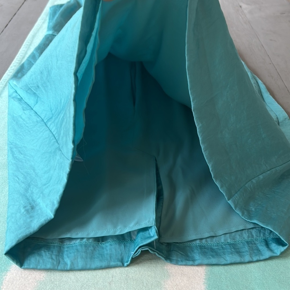 LOFT Teal Green Ruched Neckline Sleeveless Fully Lined Dress Size 8 NWT - Picture 6 of 12